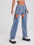 Street Jeans Women's Straight Ripped Trousers - ROUTINE FASHION